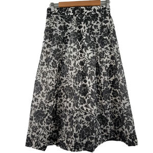 Veronika Maine Black White Floral Skirt Size 8
